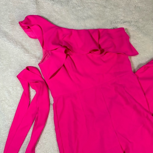 Lilly Pulitzer Lyra One Shoulder Jumpsuit Pink size 12 - Picture 3 of 9